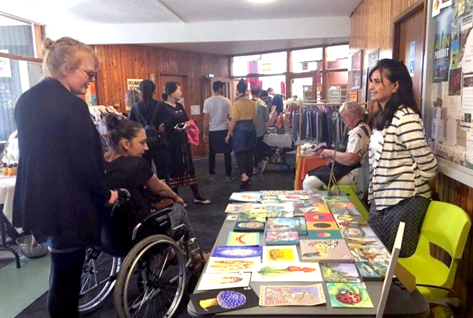 Artist Arpana choudhary at her craft show in Auckland